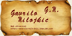 Gavrilo Milojkić vizit kartica